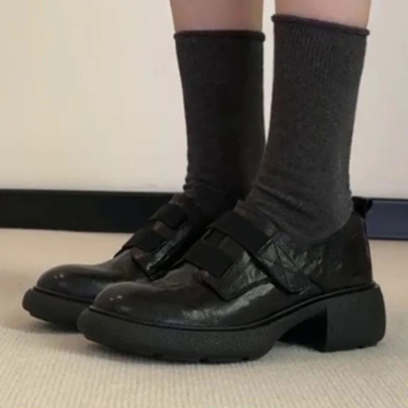 

Новинка 2023 года, женская обувь на каблуке, модные лоферы, брендовая обувь на массивном каблуке Marie Janes, элегантные модные зимние кожаные туфли 2025 года, Zapatillas