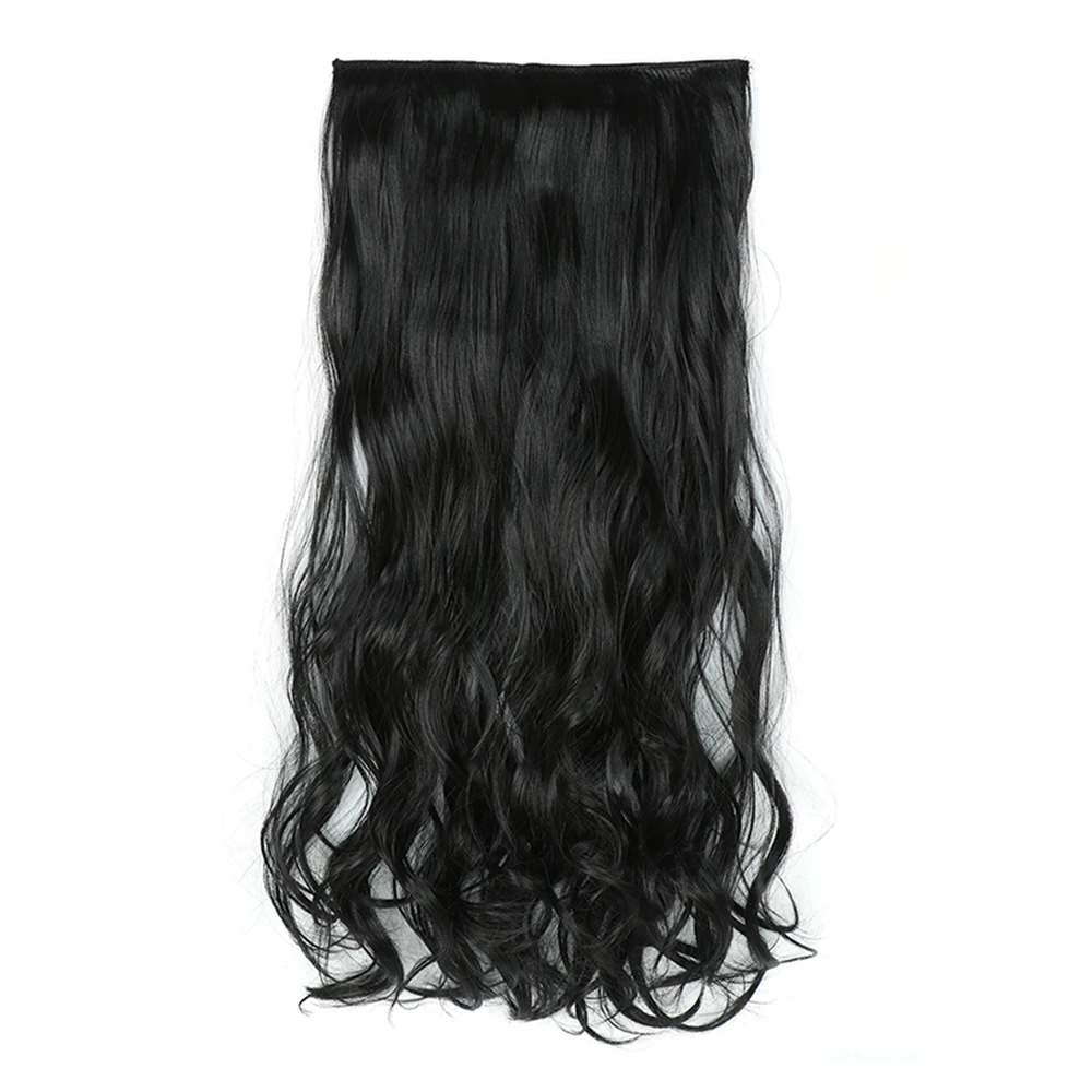 Synthetic Long Wavy 5 Clips Hair Extensions 22Inch Clip On Hair Extensions High Tempreture Fake Hair For Women