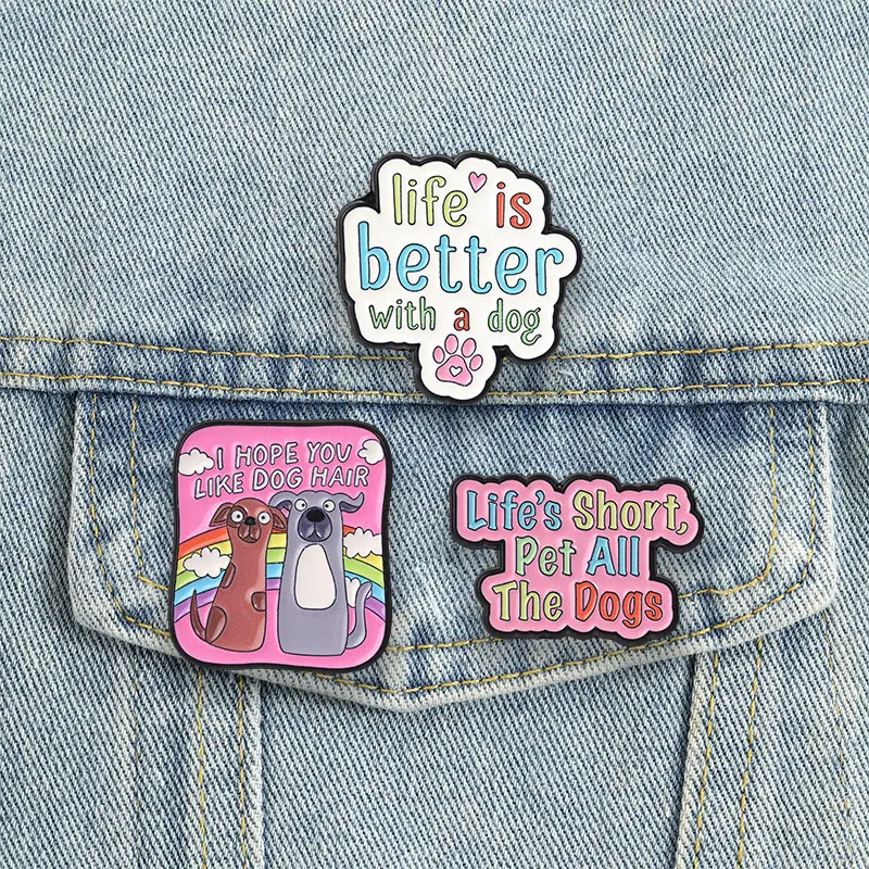 Positive Slogan-Zitate Emaille-Abzeichen Katze Hund Frosch Psychische Gesundheit Cartoon-Pins Niedliche Broschen Anstecknadel-Set Geschenk Schmuck Geschenke – Detail 4
