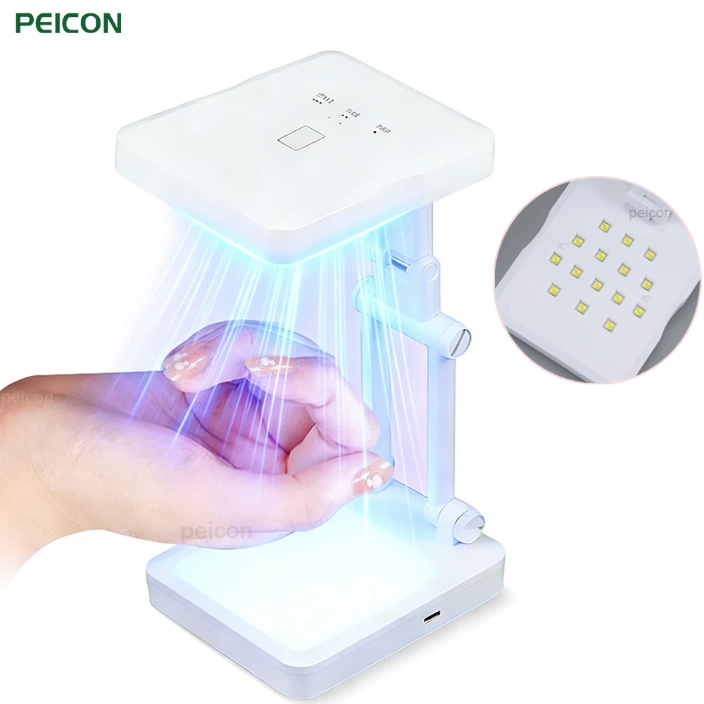 

Foldable Nail Lamp Dryer for Nails Gel Rechargeable Portable Mini Nail Dryer with 15 LED Lights Quick Drying LED Manicure Lamp