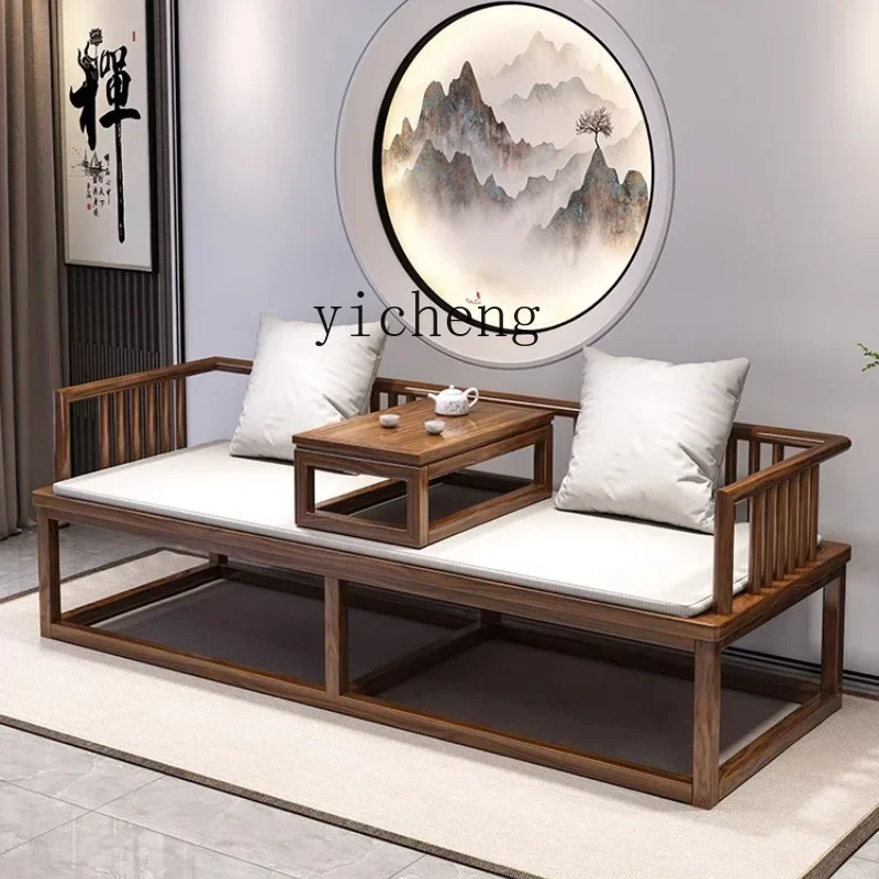 solid wood small apartment living room household sofa bed dual-purpose bed push-pull recliner