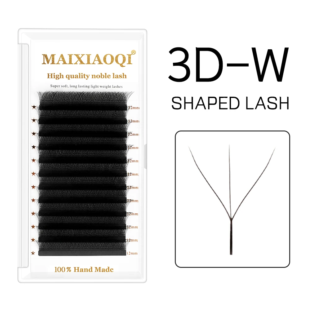 MAIXIAOQI 3D W Shaped Bloom Automatic Flowering Premade Fans Eyelashes Extensions Natural Soft Light High Idividual Lashes