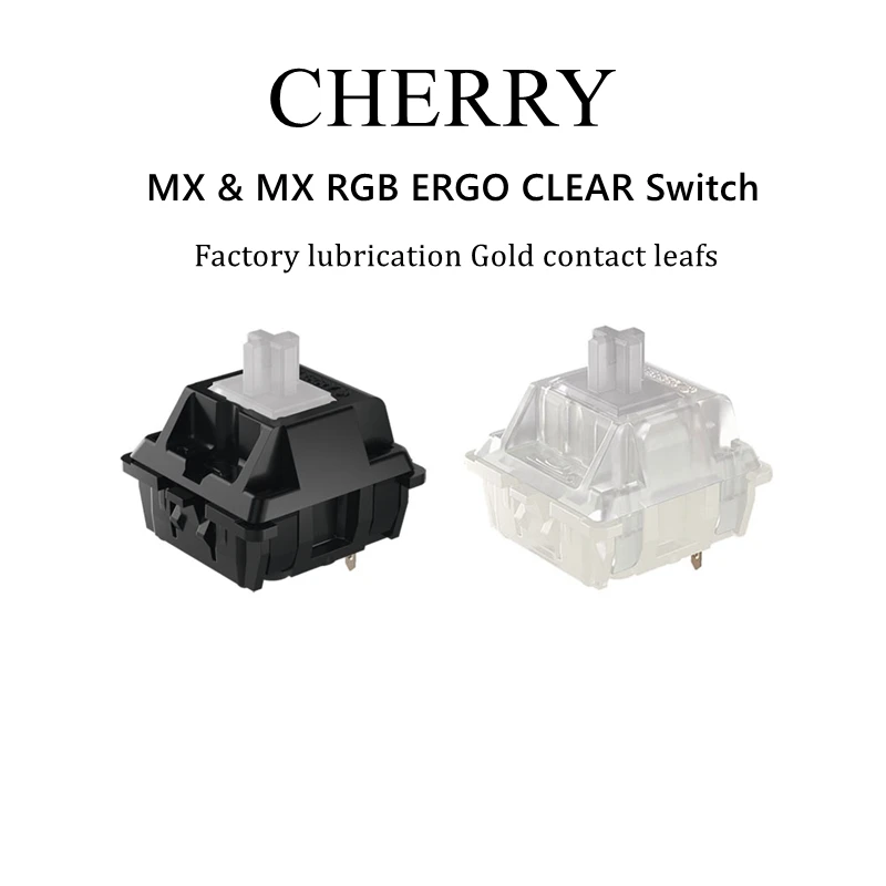 cherry mx rgb ergo clear switch pinos tateis interruptores de teclado mecanicos lubrificacao de fabrica folhetas de contato de ouro kit de jogos personalizado 01