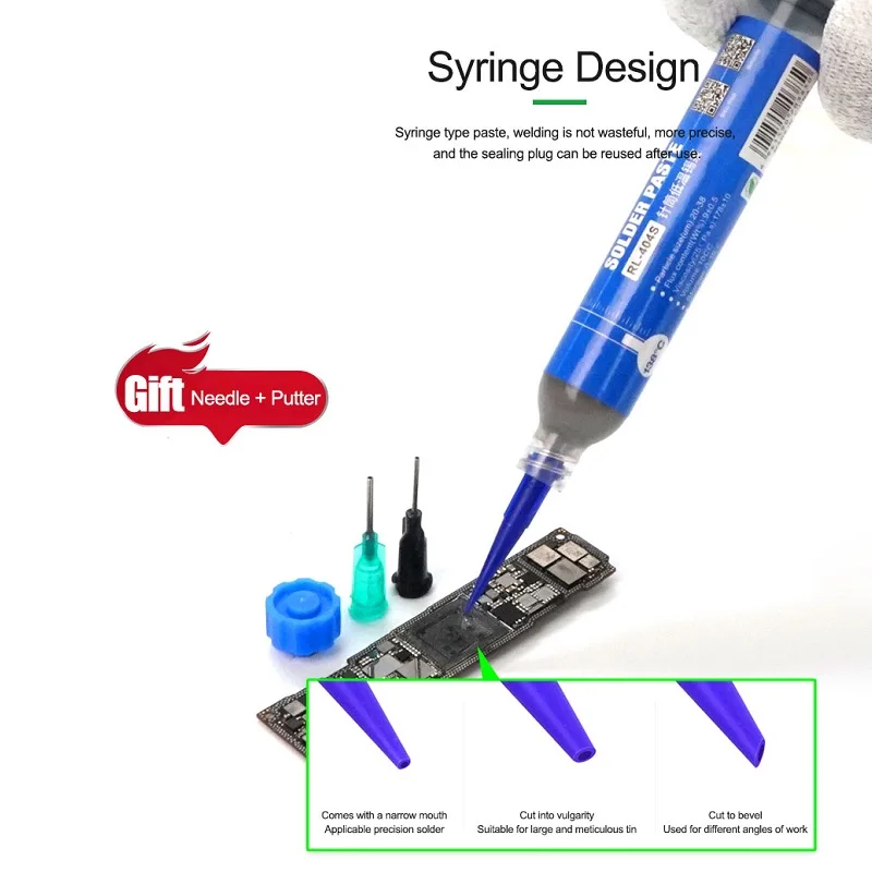 138℃ 183℃ 217℃ 40g 30g 20g 10CC RL 400 401 402 403S 404S 406S BGA LED Solder Paste No-clean Original RELIFE Tin Flux Syringe