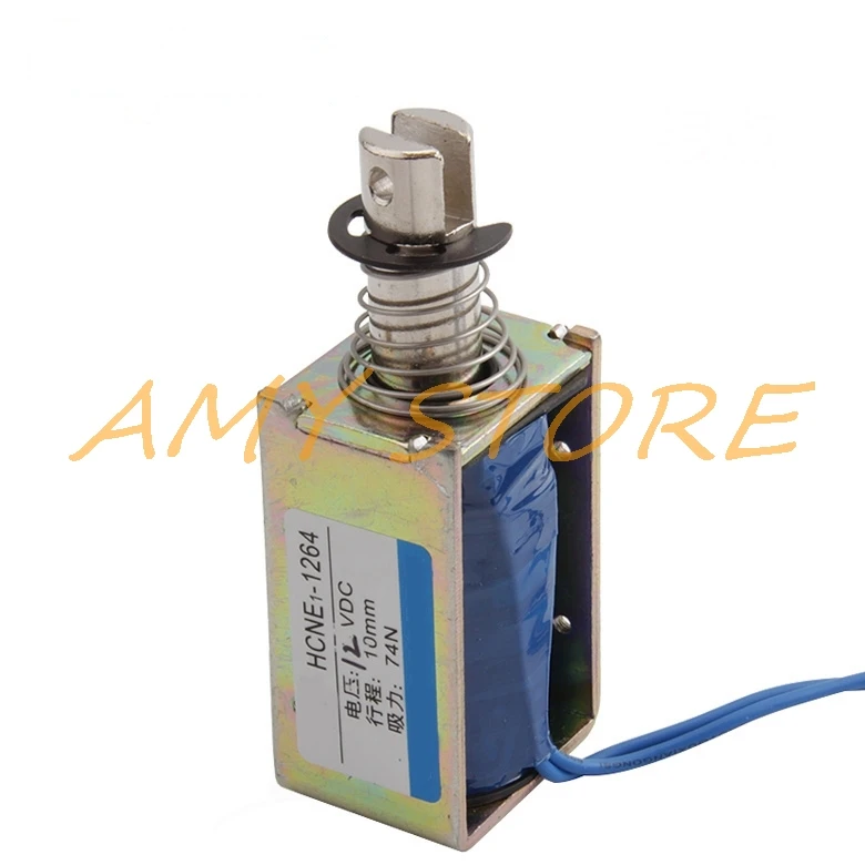 12V 24V Pull Hold/Release 10mm Stroke 74N 7.4Kg Force Electromagnet Solenoid Actuator HCNE1-1264