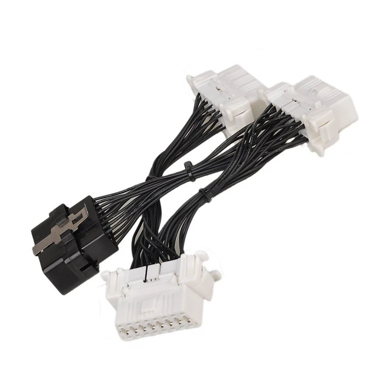 

OBD2 OBD 2 OBD II Splitter Extension Y cable 1 To 3 Female 16 Pin Diagnostic Connector wire harness