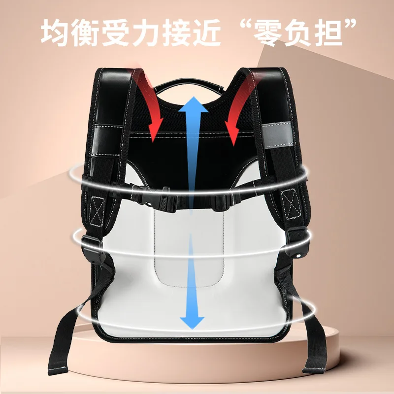 Japanese Style Hard Shell Backpack for Kids、School Bag with Protective Spine、Waterproof Randoseru Backpack、Boys/Girls Primary