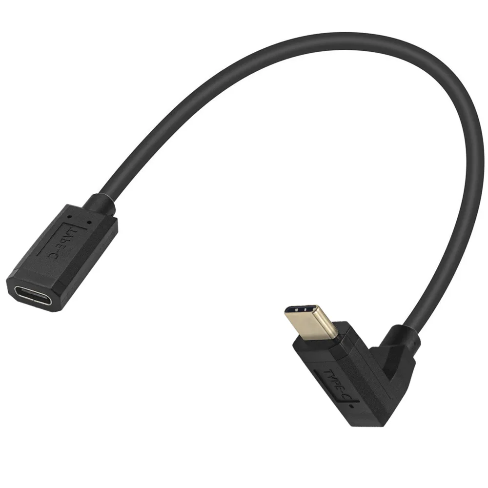 5a 10gbps para baixo angular 90 graus usb tipo c macho para fêmea extensão de dados cabo de carregamento 1ft 2ft 3ft 6ft