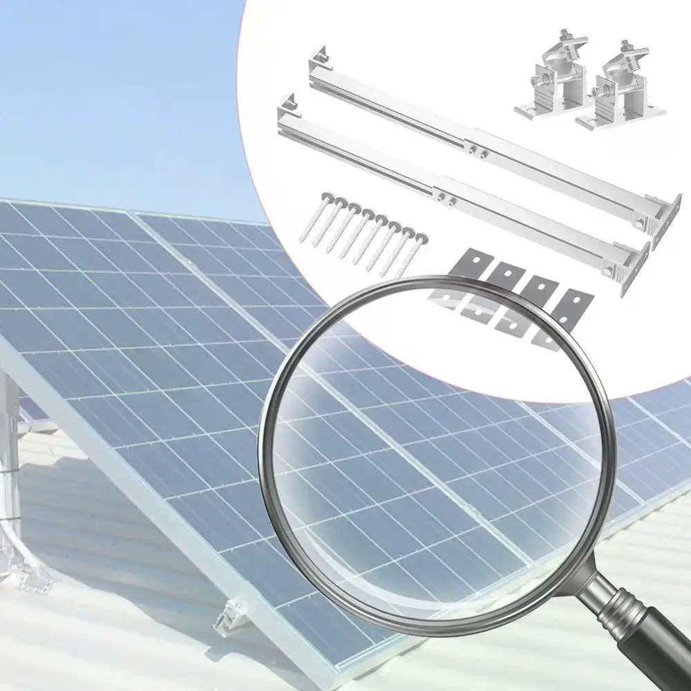

Solar Holder End Clamp Kit Adjustable Solar Panel Mount Support Aluminum Alloy Solar Panel Mounting Bracket 15-30 Degrees