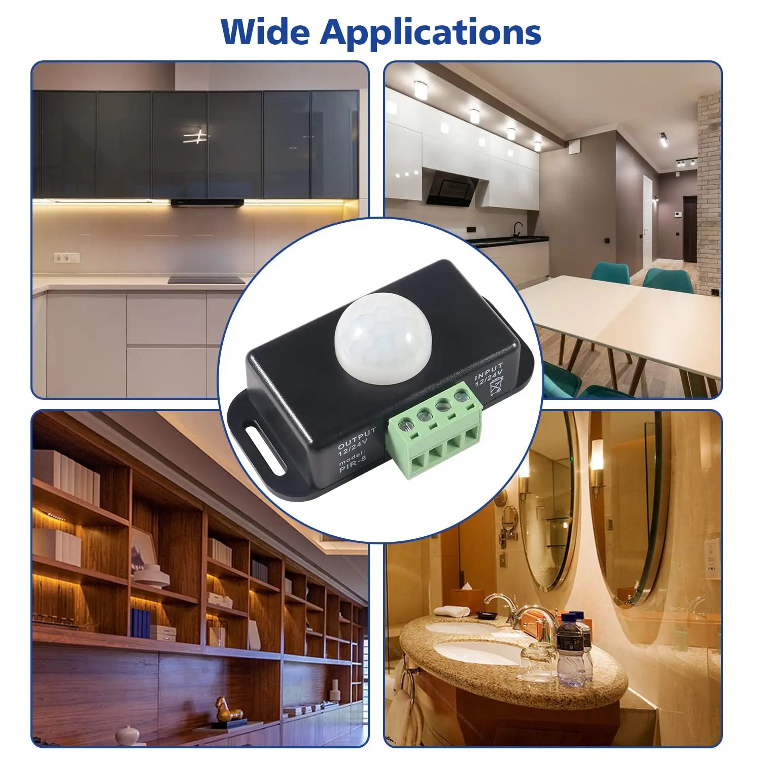 LED Motion Sensor Switch, PIR Motion Sensor, Timer Função, Controle de Sinal, Tiras, Iluminação para Armário, 12V, 24V