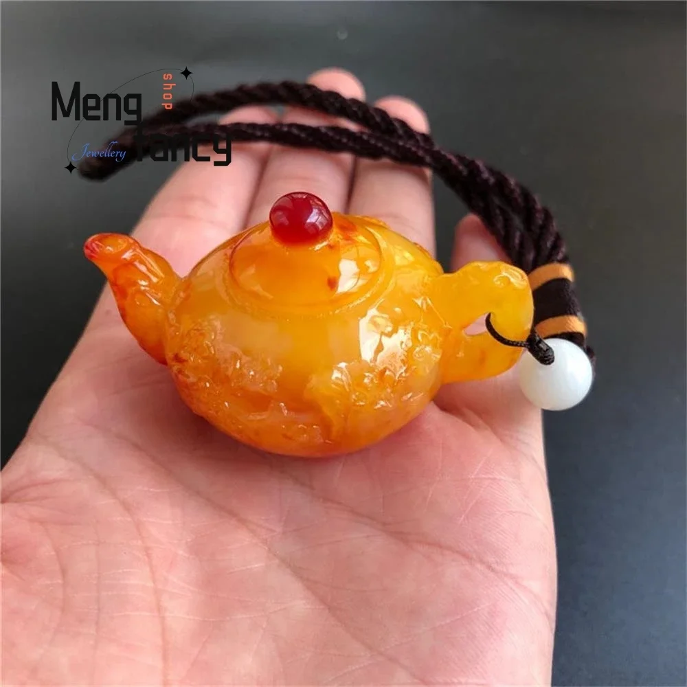 Natural Amber Beeswax Handle Jugs Water Purification Blue Blood Perforation Chicken Oil Yellow Hand Pieces Mascots Holiday Gifts