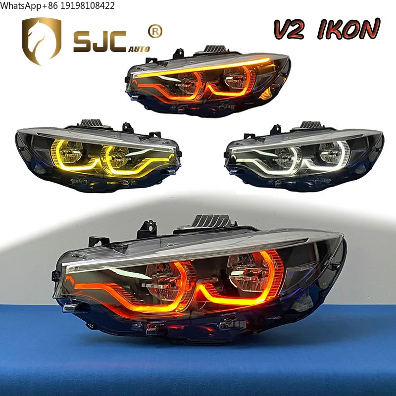 SJC Auto Lighting System for BMW 4 Series F32 F36 F82 M3 F80 Headlight DRL White + CSL Yellow + Devil Red Daytime Running Lamps
