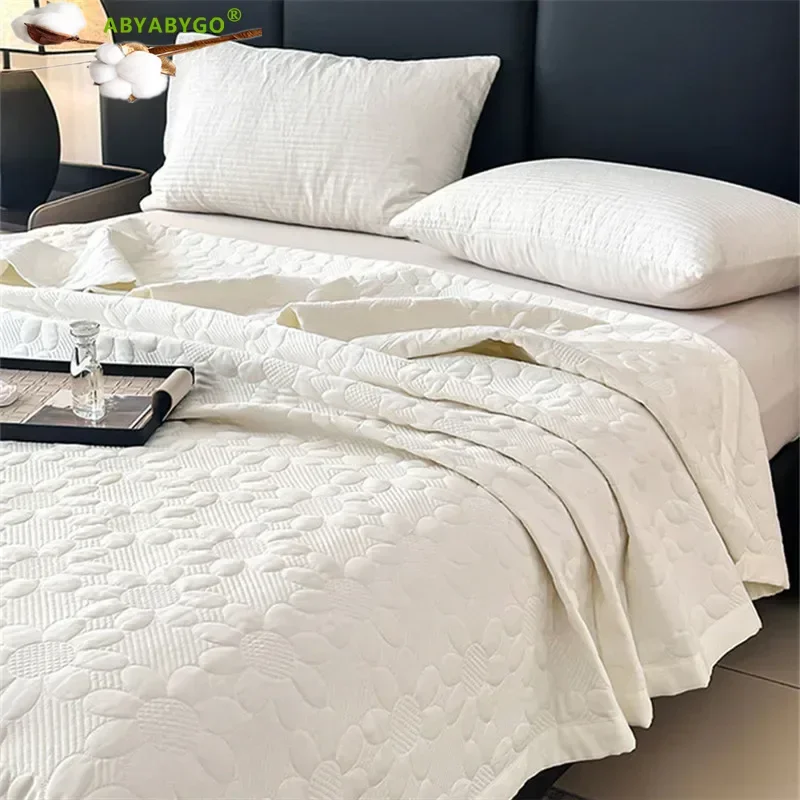 White Soft Silky Cool Feeling Modal Eucalyptus Fiber Quilted Bedspread Bed Cover Mattress Topper Coverlet Bed Sheet Summer Mat