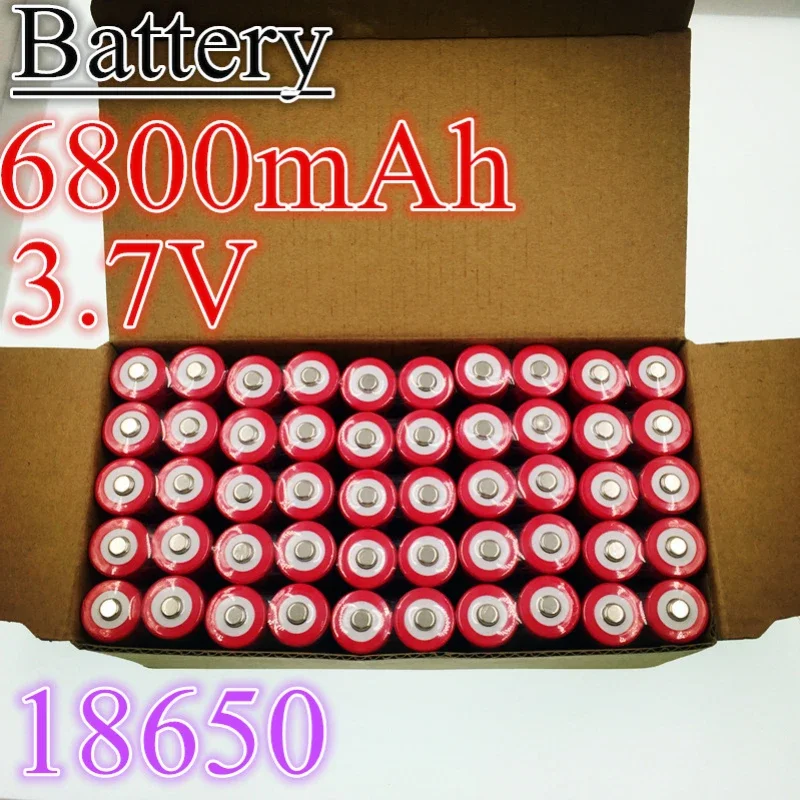 Original 18650 Battery 3.7V 6800mAh Rechargeable Li Ion Battery for Led Flashlight Battery Litio Lithium Batterie + Charger