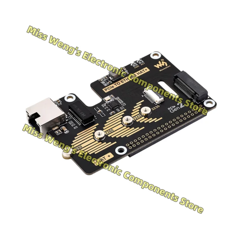 PCIe TO ETH M.2 HAT+ , PCIe to Gigabit Ethernet M.2 expansion board, no drive solid-state drive adapter board