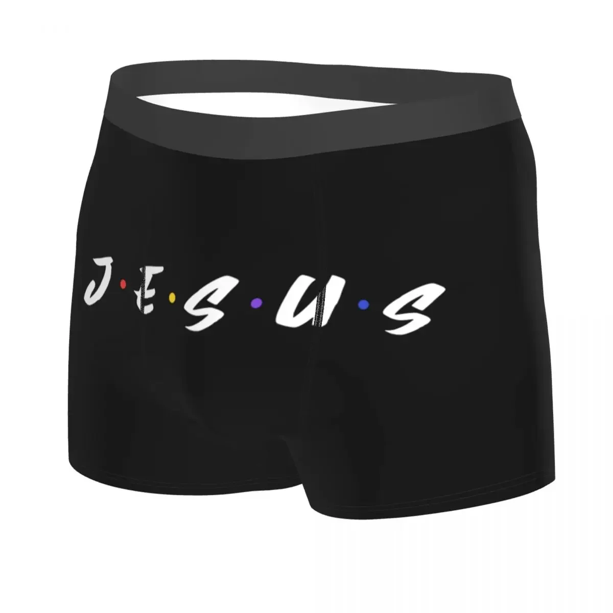 Novelty Christian Boxers Shorts Panties Male Underpants Stretch Religious Faith Briefs Underwear