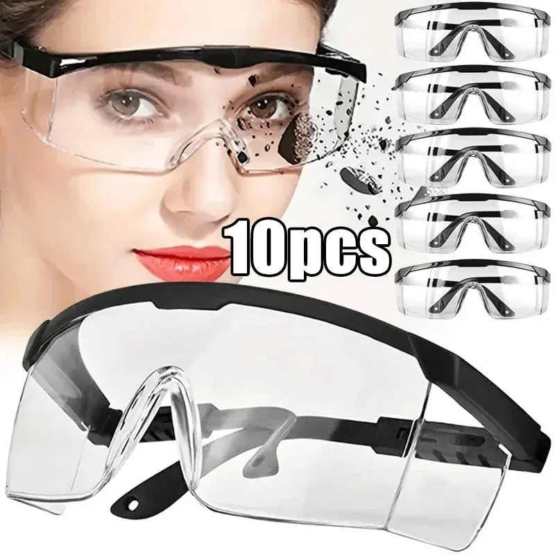 3/10Pcs Anti-Splash Work Safety Glasses Eye Protecting Lab Goggles Protective Industrial Wind Dust Proof Goggles Cycling Glasses