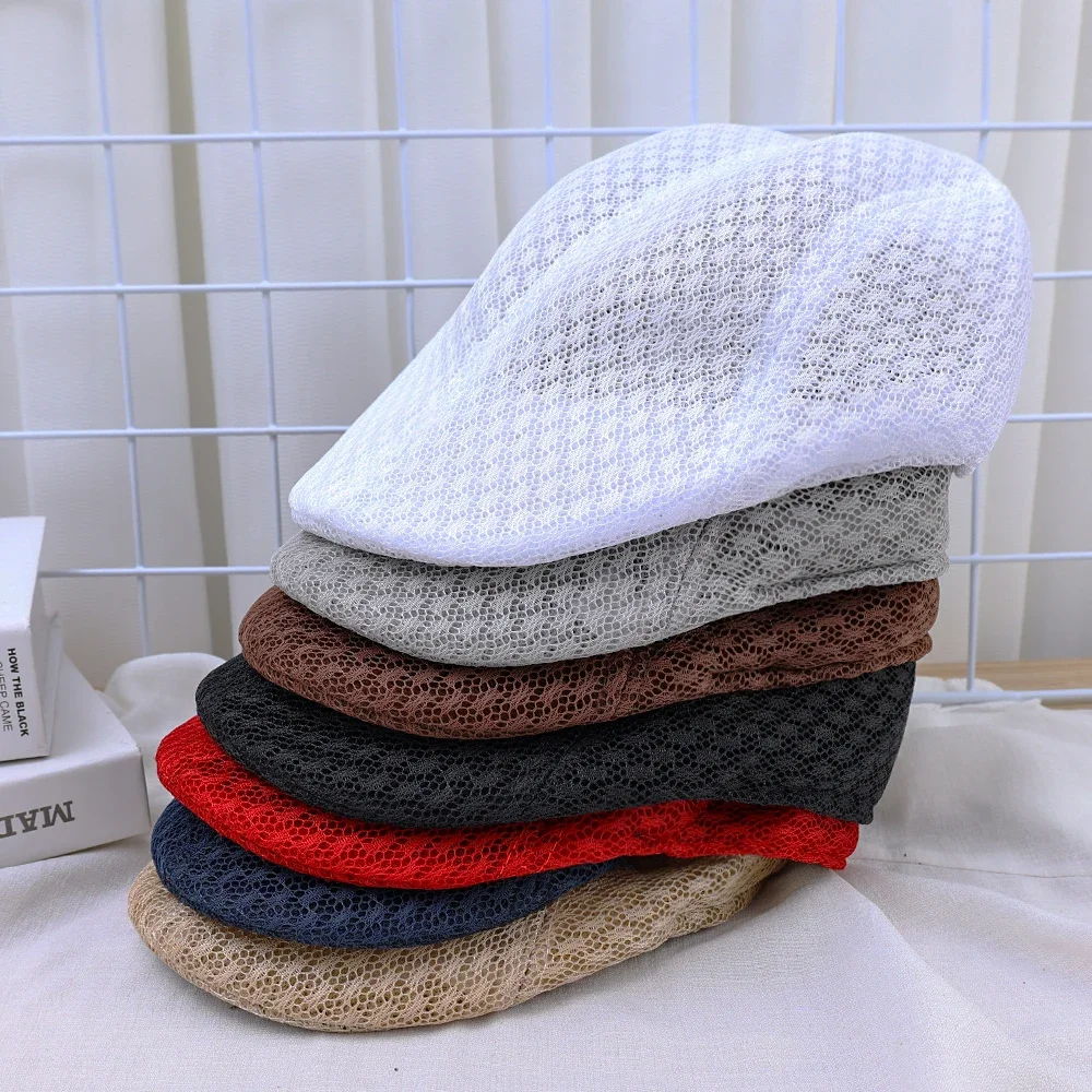 Men Fashion Summer Breathable Mesh Hats  Caps Outdoor Gorros Fashion Sun Hats Flat Cap Unisex Adjustable Caps Gorras