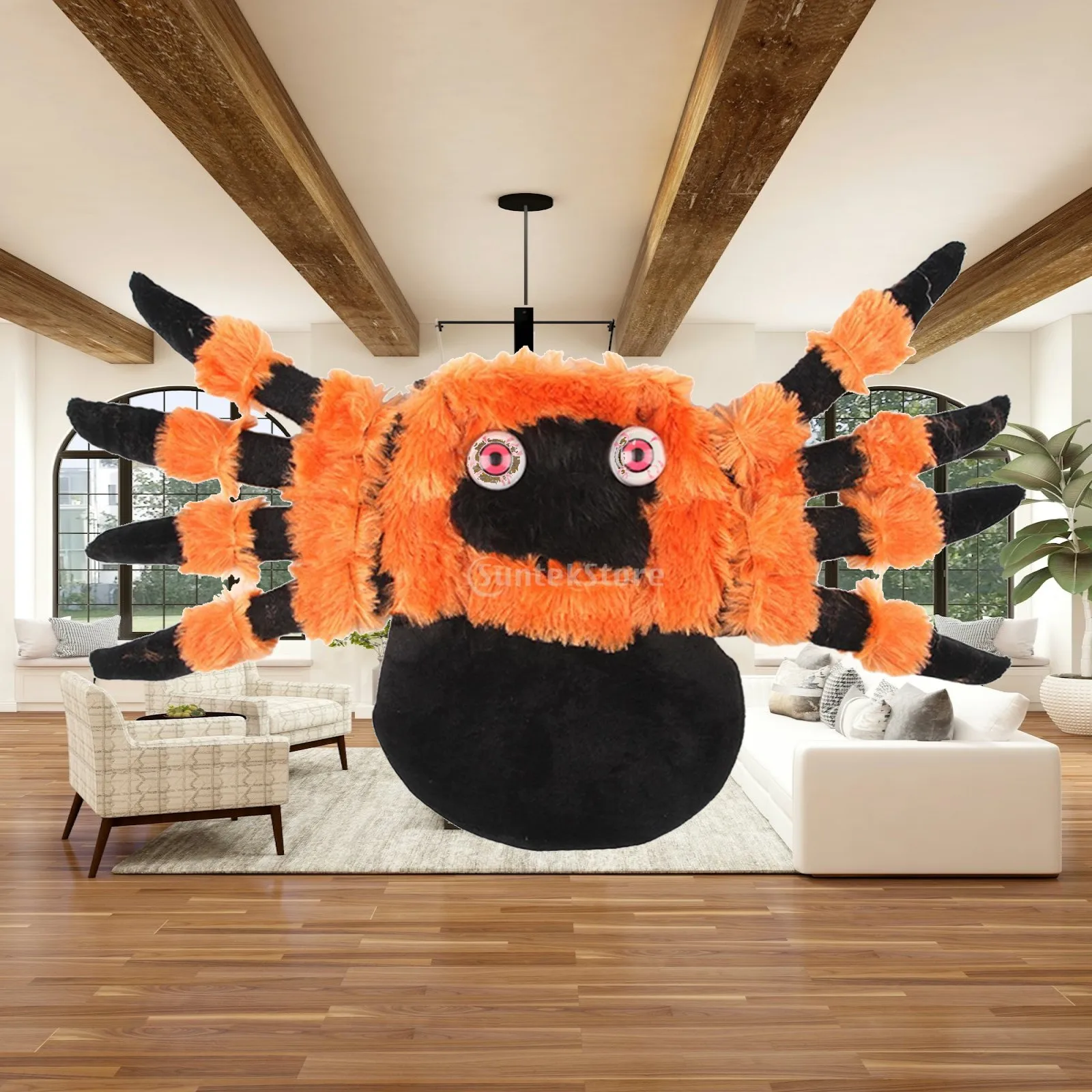 Plush Pet Holiday Costume Realistic Horror Wing Dress for Dogs Cats Kitten Black Halloween Fancy Outfit Cosplay Prop