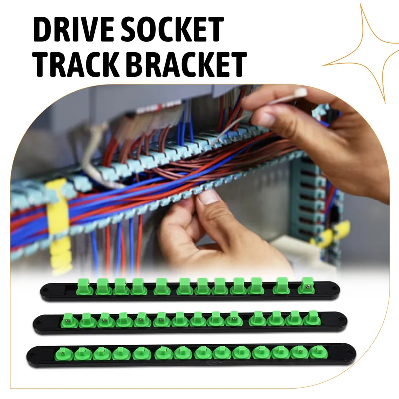 

AT63-Complete 6PCS ABS Socket Organizer With Rails For 1/2", 3/8", And 1/4" Drive Clips, Heavy-Duty Design