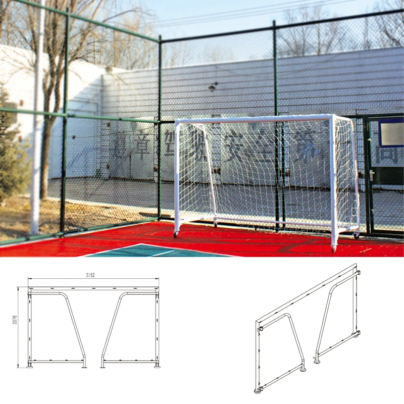 3m*2m Steel Futsal Portable &foldable Soccer goal with Wheels for Salepromote sales