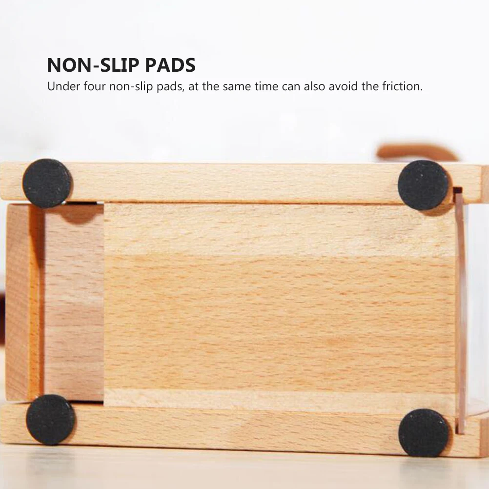 

Wood Coffee Filter Holder Sturdy Natural Finish Dustproof Storage Rack For Home Coffee Shop Reusable Paper Stand Non-Slip Pads