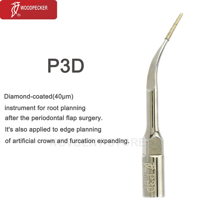 

P3D Woodpecker Dental Ultrasonic Scaler Tips Diamond coated restoration teeth root bifurcation for Instrument Medical use