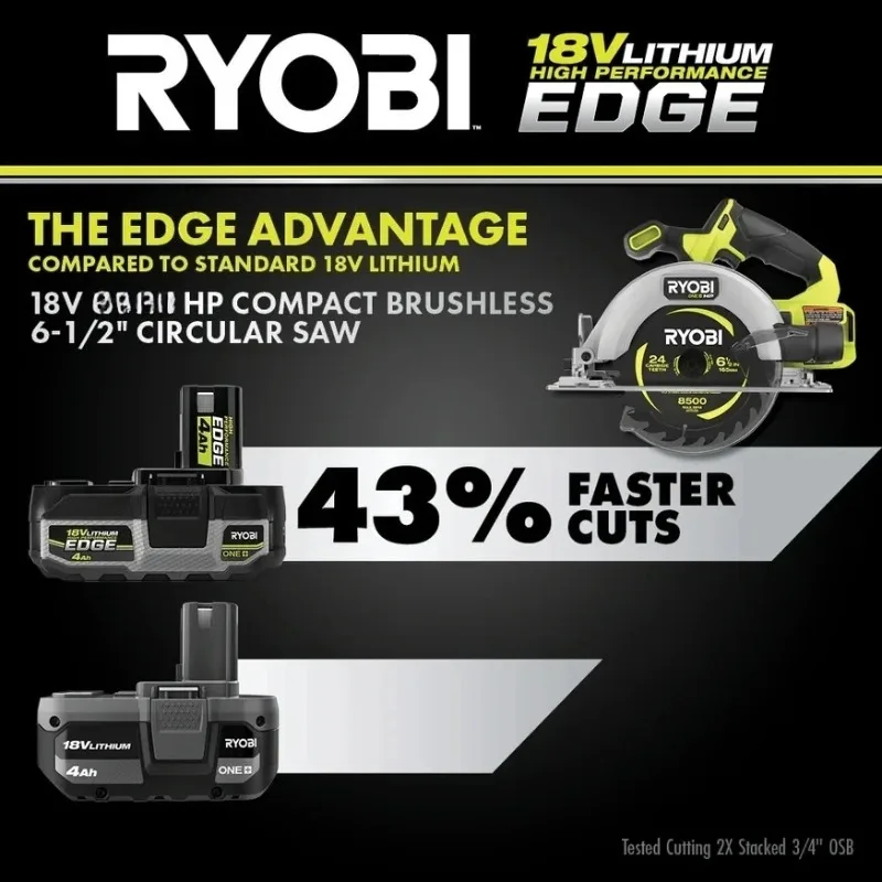 RYOBI 18V Lithium Ion Battery 8Ah High Capacity Rechargeable Power Tool Built‑in Multi‑Protection,Stable OutputLong Working Time