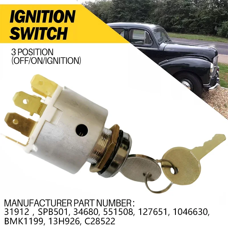 Ignition Switch Assembly With Barrel And Keys Lucas 31912 Spb501 47Sa Oem 127651 For Mgb Midget Triumph Tr Gt6 Classic Car Parts