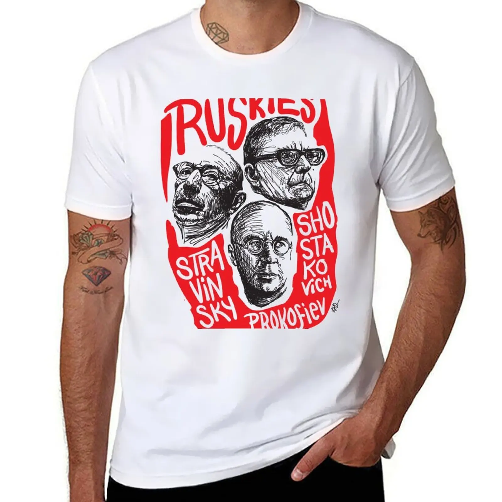 

Ruskies-Russian Composers T-Shirt man t shirt luxury man t shirt cotton high quality T-Shirt