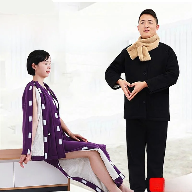 

Утепленная зимняя одежда для лежачих больных: халат для ухода за пациентами в больнице и дома, с отверстиями для рук, для пожилых людей, лежачих в постели