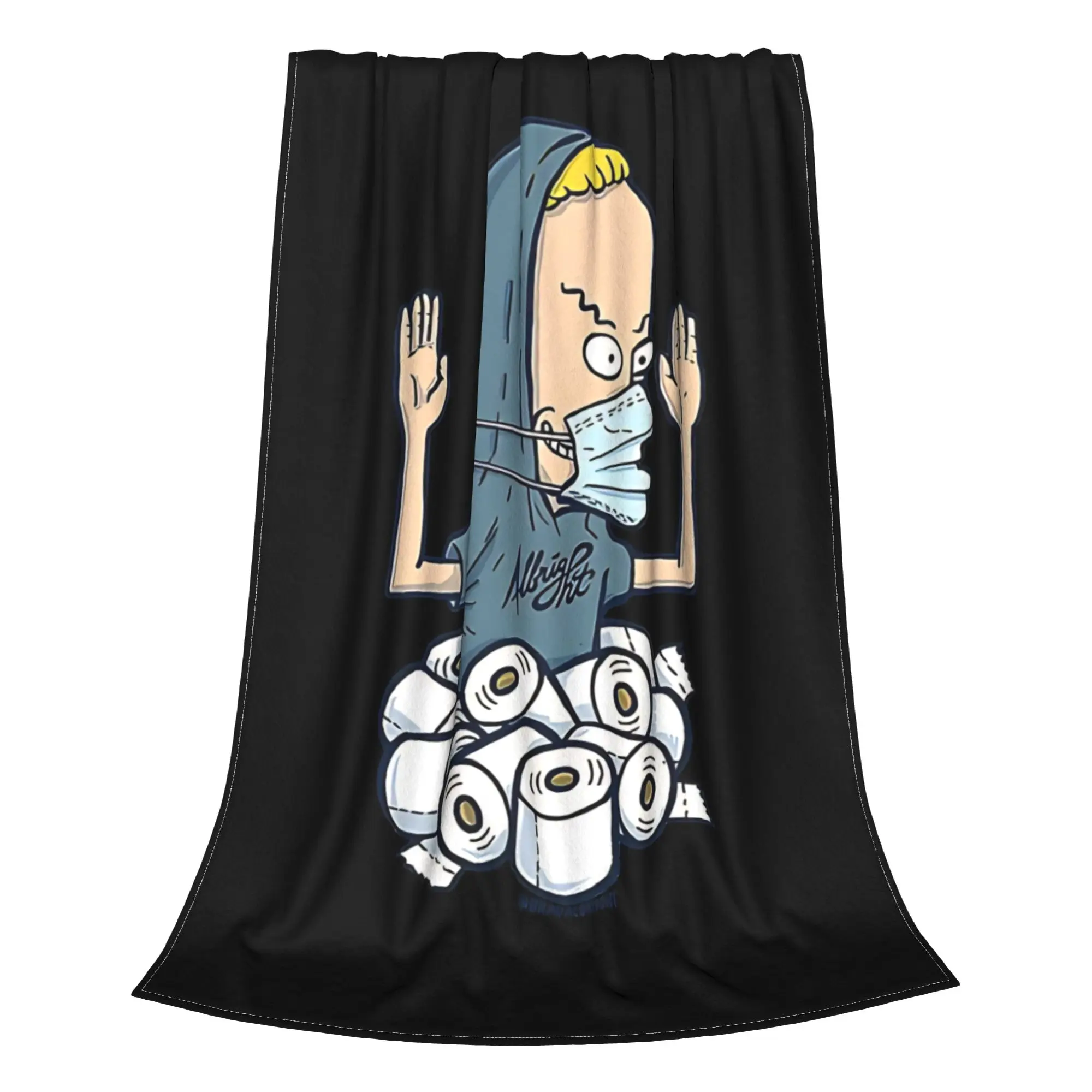 1PC Home Cutecore Cornholio 90s Beavis and Butt Head Blanket Super Cosy Plush Home Living Room Sofa Halloween