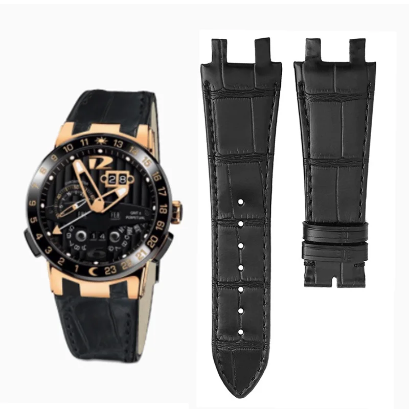Для Ulysse Nardin BLAST Series ремешок для часов с вечным календарем из натуральной кожи, высококачественный ремешок из воловьей кожи 322-00, мужская модель 43 мм