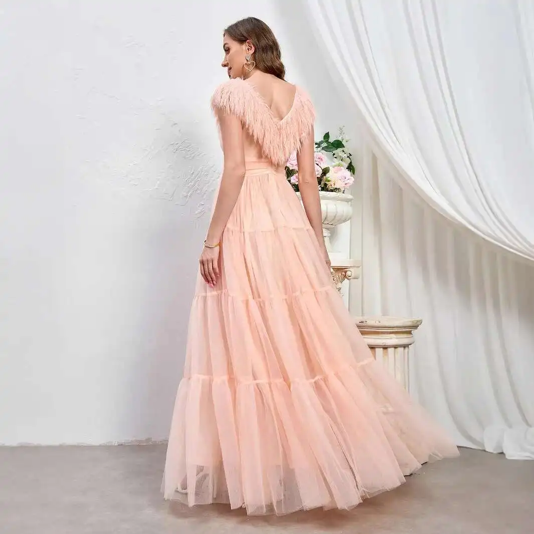 

French Gentle Style Dress for Women 2025 Summer New Style Temperament Seaside Wedding Banquet Evening Dress Dance Long Dress