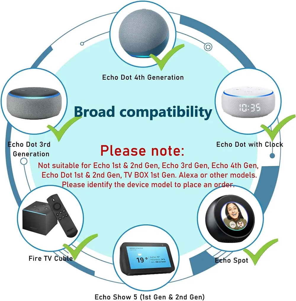 15W Power Supply for Echo Dot 3rd Charger power cable for Echo Dot (3rd/4th Gen) with Clock,Echo Dot Kids Edition,Echo Show 5