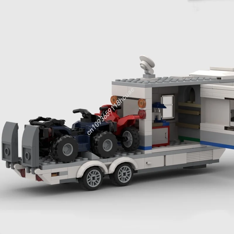 275 قطعة MOC لعبة نقل مدينة التخييم على الطرق الوعرة نموذج هدية الكريسماس اللبنات البناء تجميع الطوب الإبداعي عيد ميلاد #2