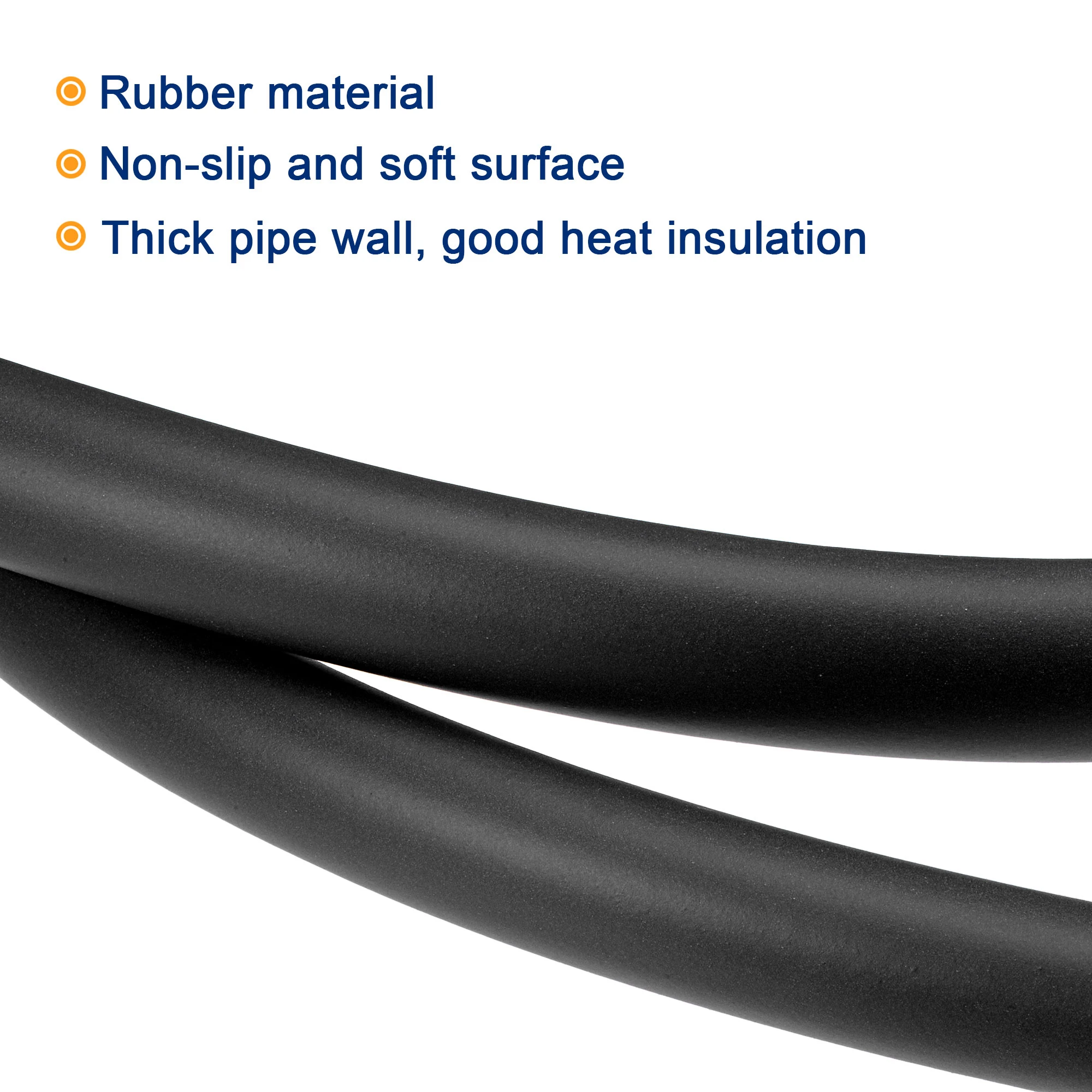 1/2Pcs Pipe Foam Tubing Tube Covers Insulation Pipe Rubber Tube Handle Grip Support Pipe Insulation 1/2mLength for Hot Cold Pipe