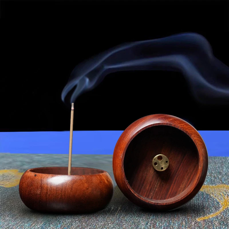 Vintage Wooden Bowl Type Incense Holder Rosewood Incense Burner Stick Holder Censer Suitable For Various Sizes Of Incense Sticks image 4