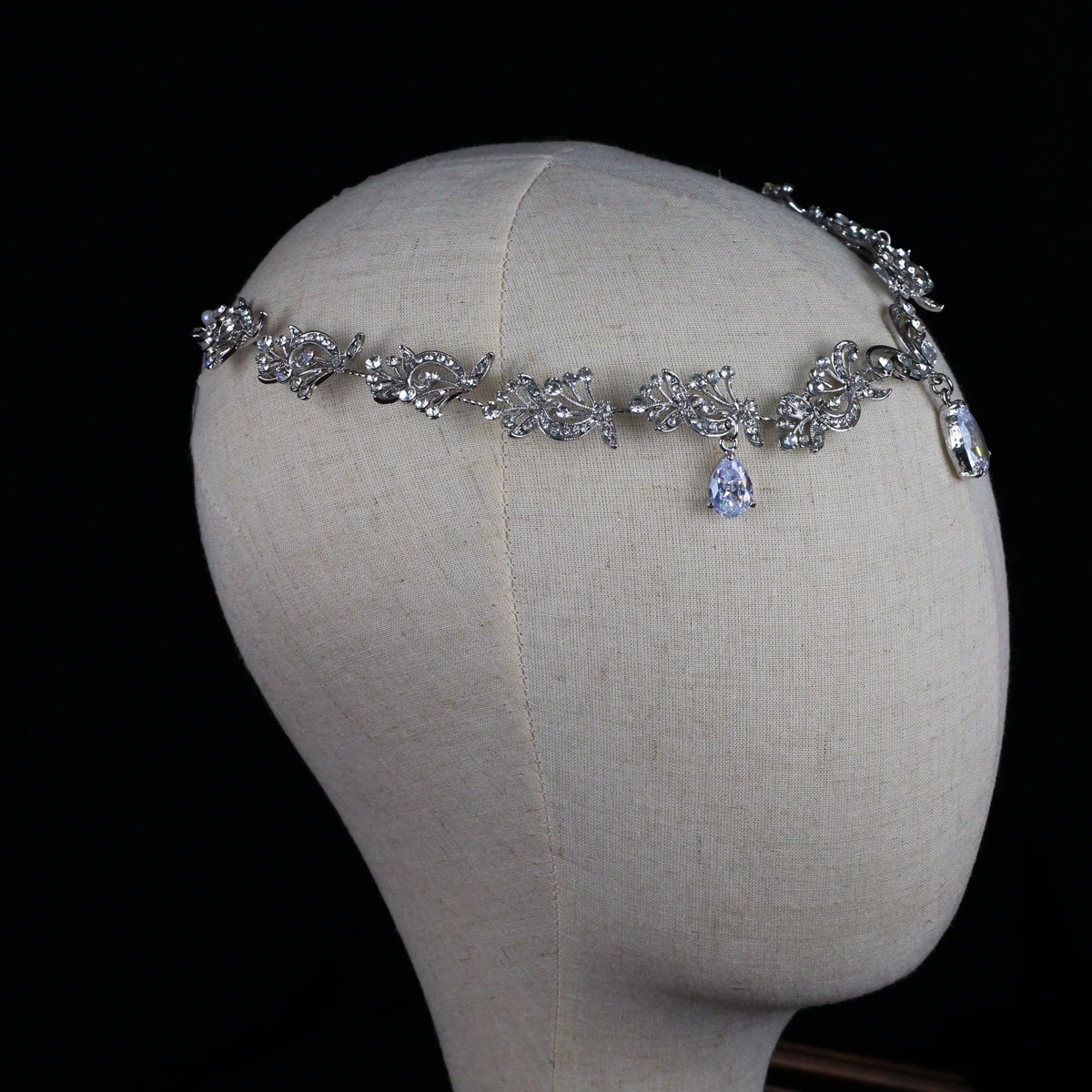 HP144 diadema nupcial de boda hecha a mano con diamantes de imitación de cristal para novias, tocado de princesa para dama de honor, Tiara para desfile y graduación para mujer