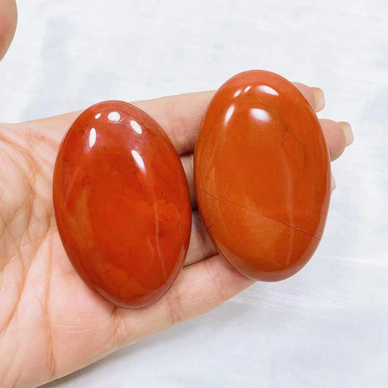 53*35mm Natural Red Jasper Pocket Palm Stone Energy Gemstone Reiki Crystal Healing Eliminating fatigue Gift Mineral  Home Decor