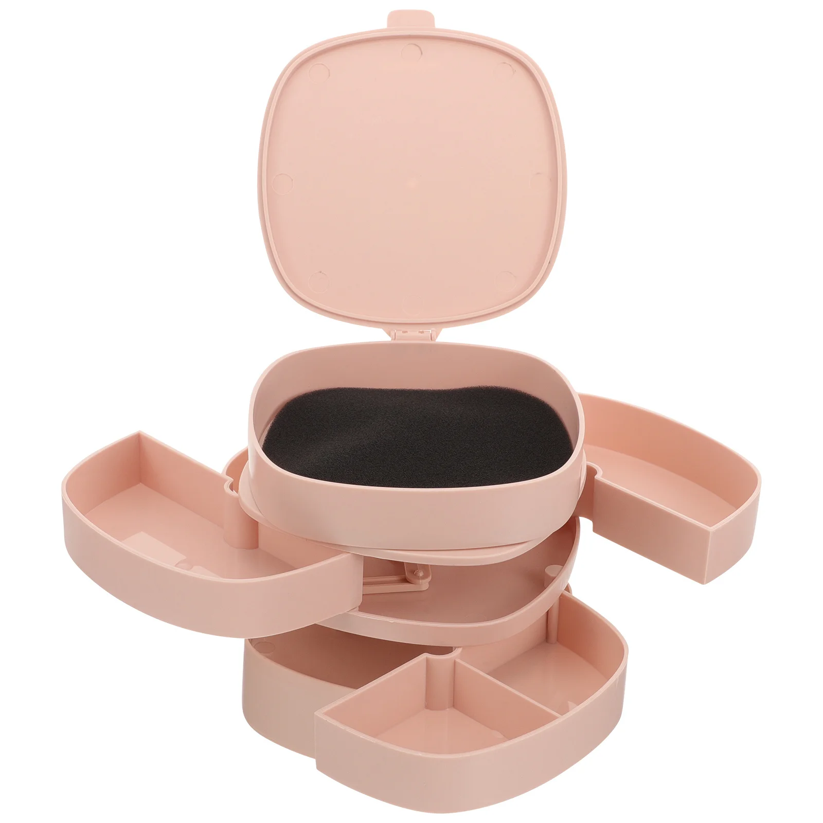 

Jewelry Box Safe Organizer Earring Holders Small Bracelet Rotating Storage Case Pp Earrings