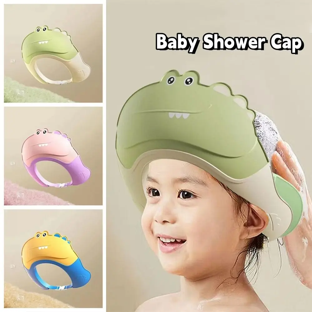 Gorro de ducha para bebé con forma de Animal, gorro de champú suave ajustable para bebé, protección impermeable para los oídos, gorro de baño para niños