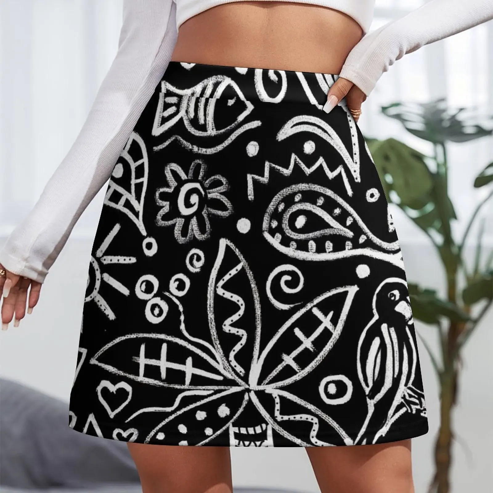 Animal Carnival by Night (black and white) Mini Skirt skorts for women fairy core new in clothes summer skirts Mini Skirt