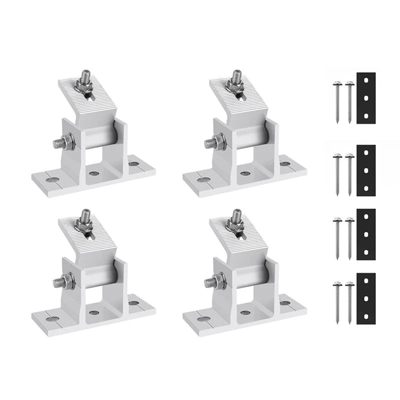 

4Sets Solar Panel Brackets 15-30° Adjustable Pv Module Brackets, Solar Mountings, Flat Roof, Mounting Solar Module