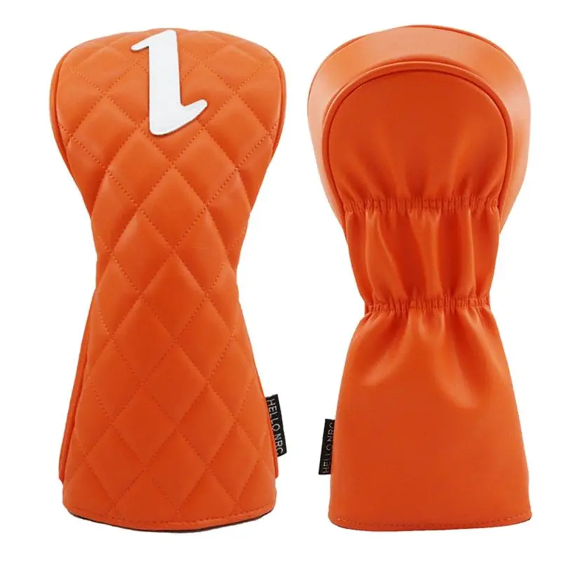 A12E-Wood Cover Rhombus Shape Pattern PU Soft Club Covers For Fairway Hybrid Waterproof Protector Set