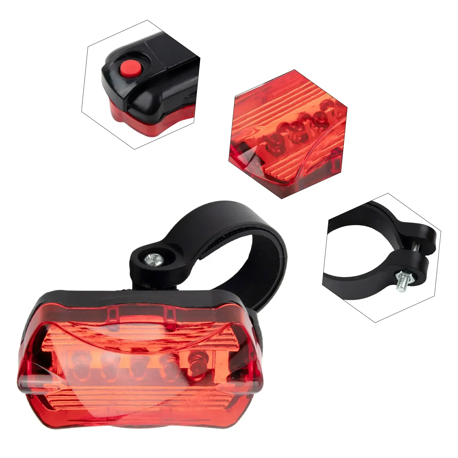 Bicycle Tail Light 5 LED Lamp Beads 7 Modes Black For MTB Road ​Bike Rear Light High Quality MTB Replacement Part