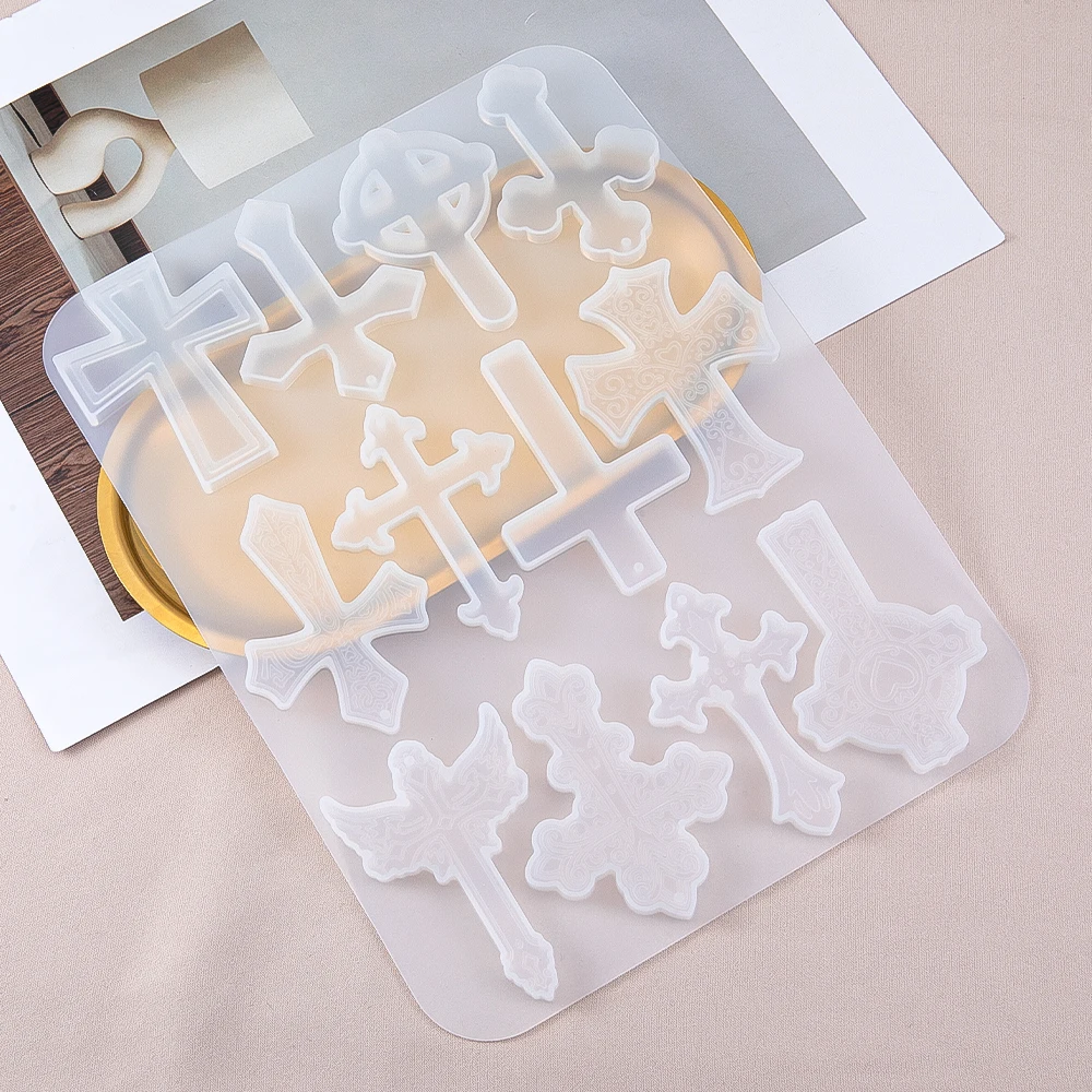 1PC Cross Silicone Mold Crucifixion Pendants Mold for Jewelry Making Earrings Keychain DIY Epoxy Resin Mold