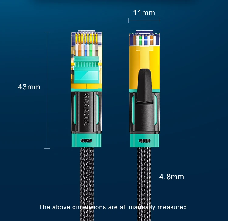 Samzhe Cat8 Ethernet Kabel SFTP 40Gbps Super Speed RJ45 Netzwerk Kabel Vergoldete Stecker für Router Modem CAT8/7/6 Lan Kabel – Detail 14