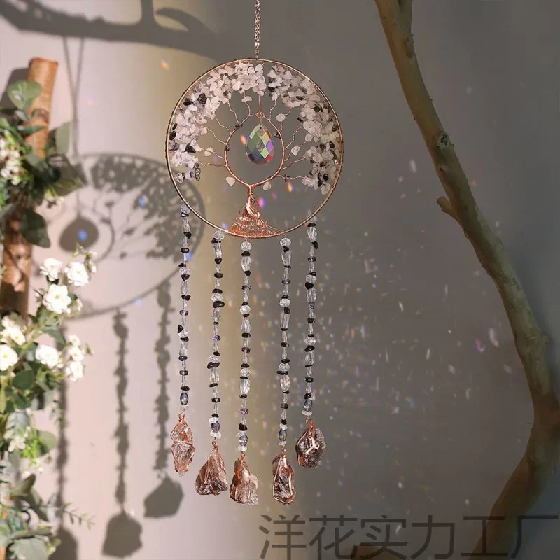 1PCS Crystal Dream Catcher Rainbow Dreamcatcher Crystal Stone Prism for Garden Patio Porch Balcony Window Home Decoration Gift