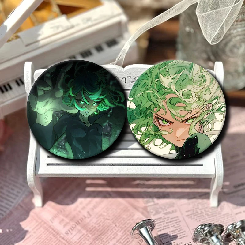 Cartoon Character Tornado of Terror Soft Button Pin Tatsumaki Anime Brooch Creative Badge for Backpack Clothes Decoration Gift